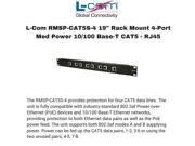L Com RMSP CAT5S 4 19 RackMount 4 Port RJ45 10 100 Cat5 Lightning Surge Protector