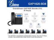 Grandstream GXP1620 2 SIP acct. SMB IP Phone 3 way Multi language Bundle of 8