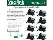 Yealink SIP T32G Bundle of 8 Gigabit Color LCD IP Phone 3 lines PoE XML Browser