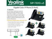 Yealink SIP T32G Bundle of 5 Gigabit Color LCD IP Phone 3 lines PoE XML Browser