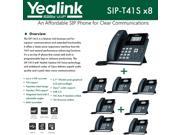 Yealink SIP T41S 8 Pack IPPhone Gigabit Ethernet PoE Optima HD Voice