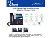 Grandstream GXP2140 BUNDLE of 4 4 Line IP Phone 4.3 LCD Gigabit PoE Bluetooth