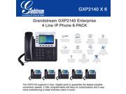 Grandstream GXP2140 Bundle of 6 4 Line IP Phone 4.3 LCD Gigabit PoE Bluetooth