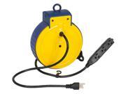 Retractable Extension Cord Work Reel w 3 Grounded Outlets 25 ft Cord 3225ATC