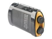 Emergency Crank Radio w Flashlight Yellow Black Sold as 1 Each