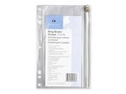 Ring Binder Pocket w Zipper Vinyl Hole Punched 9 1 2 x6 CL