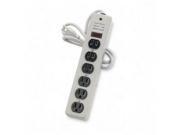 Power Strip 6 Outlet 125 Volts 15 amps 6 Cord Light Gray CCS55156