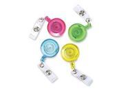 ID Card Reel w Belt Clip 30 L 4 PK Translucent AST