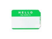 Hello My Name Is Badge 3 1 2 x2 1 4 100 BX Green