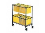 Safco 2 Tier Rolling File Cart 300 lb Capacity 4 Caster Steel 25.8 x 14 x 29.8 Black