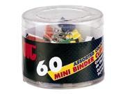 OIC 31024 Metal Mini Binder Clips 1 Pack Assorted Color Metal Material
