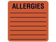 Medical Labels for Allergies 2 x 2 Orange 500 Roll