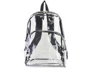 Backpack PVC Plastic 12 1 2 x 5 1 2 x 17 1 2 Clear Black