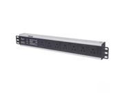 Intellinet 7 Way Power Strip With Surge Protection 1.5U 19 Rackmount With 10 Ft