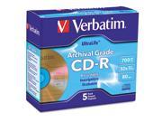 Cd R Archival Grade Disc 700Mb 52X W Jewel Case Gold 5 Pack