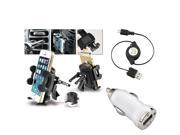 eForCity 3 in 1 Air Vent Mount White Mini DC Charger Compatible with Samsung Galaxy SIV S4 i9500