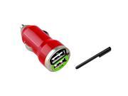 eForCity Mini Red Car Charger Black Stylus Compatible With Samsung© Galaxy S3 SIV I9300 Note2 II S4 i9500
