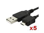 eForCity 5X Micro USB Charging Data Cable Compatible with HTC EVO 4G LTE One X XL One S One V
