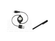 Black Micro USB Cable Black Stylus Compatible with Samsung Galaxy S3 III i9300 Note 2 S4 i9500