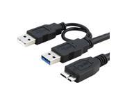eForCity A to Micro B USB 3.0 Y Cable Compatible with Samsung Galaxy Note 3 Note III N9000 Black