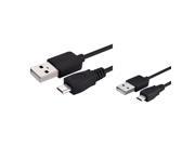 eForCity 2 Packs of Black Micro USB 2 in 1 Cables Compatible with Samsung Galaxy S4 S IV i9500 10FT 6FT