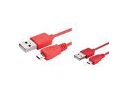 eForCity 2 Packs of Red Micro USB 2 in 1 Cables Compatible with Samsung Galaxy S4 S IV i9500 10FT 6FT