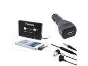 eForCity 2 in 1 Car Cassette Adapter Black Headset Compatible with Samsung© Galaxy i9300 S4 IV i9500