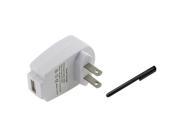 eForCity White AC Home Charger Black Stylus Compatible with Samsung Galaxy S 3 i9300 S4 S IV i9500