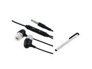 eForCity 2x Black 3.5mm Earphone Compatible with Samsung© Galaxy S3 i9300 i9500 S4 i8190 Silver Stylus