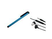 eForCity Premium Blue Screen LCD Pen Black Headset Compatible with Samsung© Galaxy S3 i9300 i777 S4 i9500