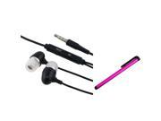 eForCity Pink LCD Stylus Black Headset Compatible With Samsung© Galaxy S 3 i9300 S IV S4 i9500 N7100