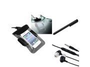 eForCity Clear Black Waterproof Bag Black 3.5mm In Ear Stereo Headset w On off Mic Black Touch Screen Stylus for iPod Touch® 4 4th Gen 4G