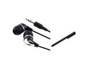 eForCity 5X Black Silver Universal 3.5mm In Ear Stereo Headset Black Universal Touch Screen Stylus Compatible With Samsung© Galaxy Note 10.1 N8000