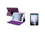 eForCity Purple 360 Rotating Leather Case Clear Reusable Screen Protector for Apple iPad Mini 1 Apple iPad Mini 2 iPad Mini with Retina Display iPad Mini