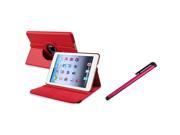 eForCity Red 360 Rotating Leather Case with FREE Red Stylus Compatible With Apple iPad Mini 1 Apple iPad Mini 2 iPad Mini with Retina Display iPad Mini 3