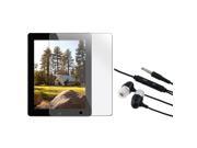 eForCity 3x Clear LCD Screen Film Guard Black Headset For iPad 4 4th 3 2 Retina Display