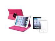 eForCity Hot Pink 360 Swivel Leather Case Cover+3X LCD Protector Guard For Apple iPad Mini 1 / Apple iPad Mini 2 / iPad Mini with Retina Display (iPad Mini 3) eForCity Hot Pink 360 Swivel Leather Case Cover+3X LCD Protector Guard For Apple iPad Mini 1 / Apple iPad Mini 2 / iPad Mini with Retina Display (iPad Mini 3)