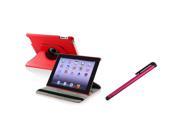 eForCity Red 360 degree Swivel Leather Case with FREE Red Stylus for Apple® iPad 2 iPad 3rd Gen iPad 4