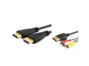 eForCity 15 Feet HDMI Cable M M 1080P Gold Black AV Audio Video Cable compatible with Microsoft Xbox