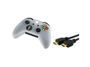 eForCity White Controller silicone Case with FREE 6FT Black High Speed HDMI Cable M M Compatible with Xbox One