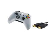 eForCity White Controller silicone Case with FREE 10FT Black High Speed HDMI Cable with Ethernet M M Compatible with Xbox One