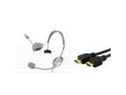 eForCity 6Ft Thick HDMI Cable M M eForCity White Live Game Headset w Mic Compatible With Xbox 360