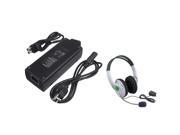 eForCity AC Power Adapter Headset w Mic compatible with Microsoft XBox 360 Slim