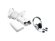 eForCity White Wireless Controller Battery Shell Case Live Headset w Mic For Xbox 360