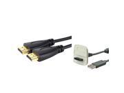 eForCity 10 Ft HDMI Cable M M Gold 1080P USB Charging Cable compatible with Xbox 360