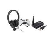 eForCity Black Headset with Microphone Black Replacement Battery with USB Cable Compatible With Microsoft Xbox 360 Xbox 360 Slim