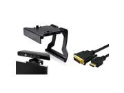 eForCity Black Sensor Mount Holder with FREE 10FT M M HDMI to DVI Cable Compatible with Microsoft Xbox 360 Xbox 360 Slim