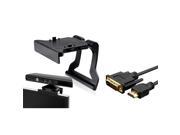 eForCity Black Sensor Mount Holder with FREE 6FT M M HDMI to DVI Cable Compatible with Microsoft Xbox 360 Xbox 360 Slim
