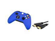 eForCity Blue Controller silicone Case with FREE 15FT Black High Speed HDMI Cable M M Compatible with Xbox One