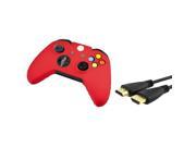 eForCity Red Controller silicone Case with FREE 15FT Black High Speed HDMI Cable M M Compatible with Xbox One